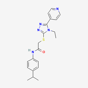 molecular formula C20H23N5OS B3039199 OLC12;VUAA3;2-[[4-Ethyl-5-(4-pyridinyl)-4H-1,2,4-triazol-3-yl]thio]-N-[4-(1-methylethyl)phenyl]acetamide CAS No. 585550-72-7