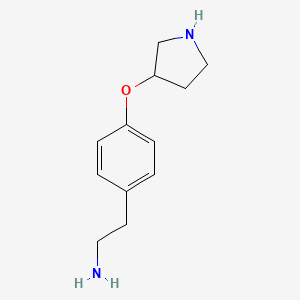 molecular formula C12H18N2O B3039221 2-[4-(Pyrrolidin-3-yloxy)phenyl]ethylamine CAS No. 1000507-30-1