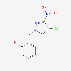 molecular formula C10H7ClFN3O2 B3039231 4-chloro-1-(2-fluorobenzyl)-3-nitro-1H-pyrazole CAS No. 1001500-06-6
