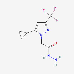 molecular formula C9H11F3N4O B3039235 2-[5-cyclopropyl-3-(trifluoromethyl)-1H-pyrazol-1-yl]acetohydrazide CAS No. 1001518-93-9
