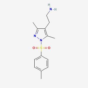 molecular formula C14H19N3O2S B3039242 4-(2-Aminoethyl)-3,5-dimethyl-1-[(4-methylbenzene)sulphonyl]-1H-pyrazole CAS No. 1001560-08-2