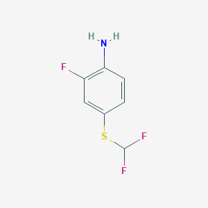 molecular formula C7H6F3NS B3039250 4-[(DIFLUOROMETHYL)SULFANYL]-2-FLUOROANILINE CAS No. 100280-11-3