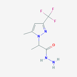molecular formula C8H11F3N4O B3039276 2-(5-Methyl-3-(trifluoromethyl)-1H-pyrazol-1-yl)propanehydrazide CAS No. 1005592-15-3