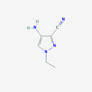 molecular formula C6H8N4 B3039277 4-amino-1-ethyl-1H-pyrazole-3-carbonitrile CAS No. 1005615-83-7