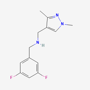 molecular formula C13H15F2N3 B3039292 N-(3,5-Difluorobenzyl)-1-(1,3-dimethyl-1H-pyrazol-4-yl)methanamine CAS No. 1006436-76-5