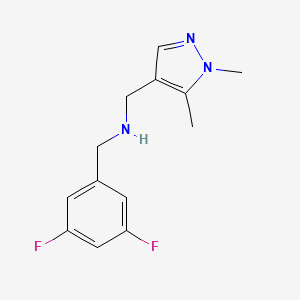 molecular formula C13H15F2N3 B3039296 N-(3,5-Difluorobenzyl)-1-(1,5-dimethyl-1H-pyrazol-4-yl)methanamine CAS No. 1006473-57-9