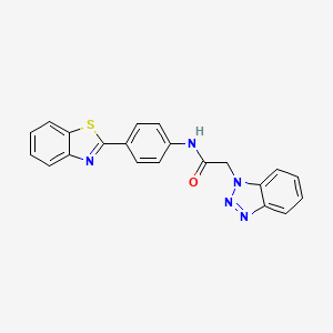 molecular formula C21H15N5OS B3039317 N-[4-(1,3-Benzothiazol-2-yl)phenyl]-2-(1H-1,2,3-benzotriazol CAS No. 1014580-58-5