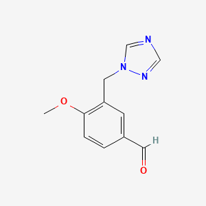 B3039357 4-methoxy-3-(1H-1,2,4-triazol-1-ylmethyl)benzaldehyde CAS No. 1019111-16-0