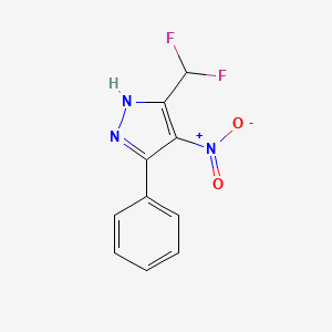molecular formula C10H7F2N3O2 B3039388 3-Difluoromethyl-4-nitro-5-phenylpyrazole CAS No. 1029650-43-8