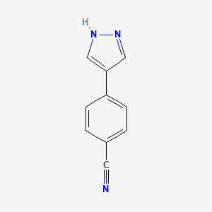 molecular formula C10H7N3 B3039484 4-(1H-pyrazol-4-yl)benzonitrile CAS No. 1101167-56-9