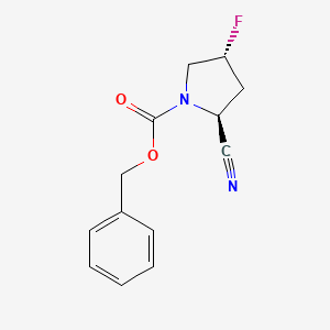 molecular formula C13H13FN2O2 B3039595 benzyl (2S,4R)-2-cyano-4-fluoropyrrolidine-1-carboxylate CAS No. 1212342-08-9