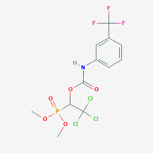 molecular formula C12H12Cl3F3NO5P B3039642 dimethyl [2,2,2-trichloro-1-({[3-(trifluoromethyl)anilino]carbonyl}oxy)ethyl]phosphonate CAS No. 124345-38-6