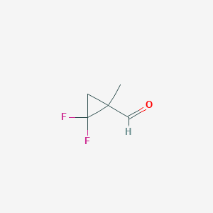 molecular formula C5H6F2O B3039709 Cyclopropanecarboxaldehyde, 2,2-difluoro-1-methyl- CAS No. 128230-70-6