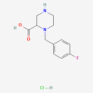 molecular formula C12H16ClFN2O2 B3039723 1-(4-Fluorobenzyl)piperazine-2-carboxylic acid hydrochloride CAS No. 1289384-65-1