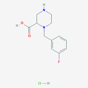 molecular formula C12H16ClFN2O2 B3039724 1-(3-Fluorobenzyl)piperazine-2-carboxylic acid hydrochloride CAS No. 1289384-73-1