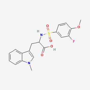 molecular formula C19H19FN2O5S B3039734 2-[(3-Fluoro-4-methoxyphenyl)sulphonylamino]-3-(1-methyl-1H-indol-3-yl)propanoic acid CAS No. 1301738-38-4