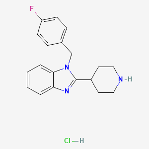B3039952 1-(4-Fluorobenzyl)-2-(piperidin-4-yl)-1H-benzo[d]imidazole hydrochloride CAS No. 1420975-03-6