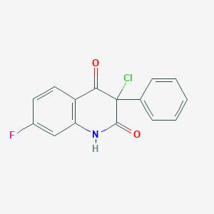 molecular formula C15H9ClFNO2 B3040000 3-Chloro-7-fluoro-3-phenyl-1,2,3,4-tetrahydroquinoline-2,4-dione CAS No. 144603-40-7