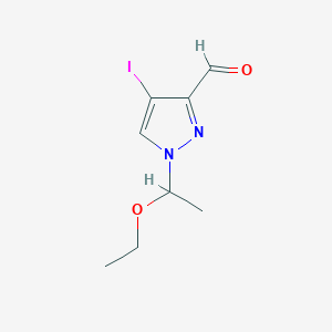 molecular formula C8H11IN2O2 B3040008 1-(1-ethoxyethyl)-4-iodo-1H-pyrazole-3-carbaldehyde CAS No. 1448855-48-8
