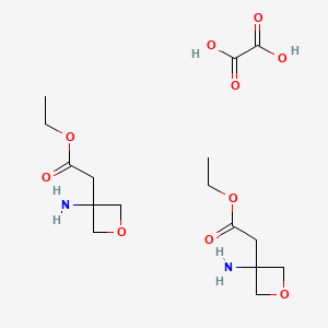 molecular formula C9H15NO7 B3040060 Ethyl 2-(3-aminooxetan-3-yl)acetate hemioxalate CAS No. 1523618-27-0