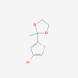 molecular formula C8H9BrO2S B3040069 2-(4-Bromothiophen-2-yl)-2-methyl-1,3-dioxolane CAS No. 152538-51-7