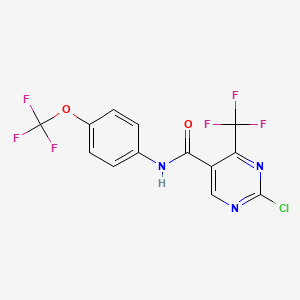 molecular formula C13H6ClF6N3O2 B3040094 N5-[4-(trifluoromethoxy)phenyl]-2-chloro-4-(trifluoromethyl)pyrimidine-5-carboxamide CAS No. 154563-52-7