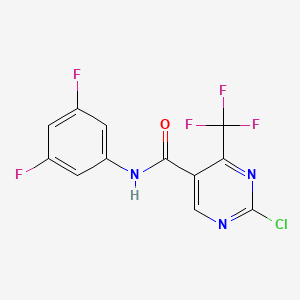 molecular formula C12H5ClF5N3O B3040096 N5-(3,5-Difluorophenyl)-2-chloro-4-(trifluoromethyl)pyrimidine-5-carboxamide CAS No. 154934-69-7