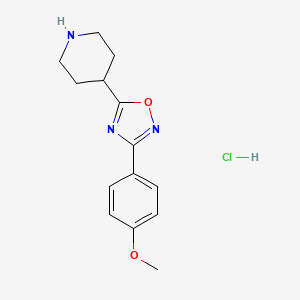 4-[3-(4-Methoxyphenyl)-1,2,4-oxadiazol-5-yl]piperidine hydrochloride