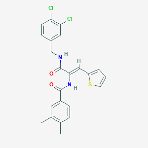 molecular formula C23H20Cl2N2O2S B304027 N-[1-{[(3,4-dichlorobenzyl)amino]carbonyl}-2-(2-thienyl)vinyl]-3,4-dimethylbenzamide 