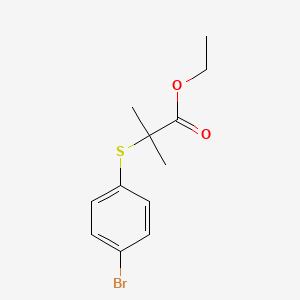 molecular formula C12H15BrO2S B3040311 Ethyl 2-(4-bromophenyl)thio-2-methylpropionate CAS No. 18527-15-6