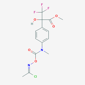 molecular formula C14H14ClF3N2O5 B3040402 methyl 2-[4-[[(Z)-1-chloroethylideneamino]oxycarbonyl-methylamino]phenyl]-3,3,3-trifluoro-2-hydroxypropanoate CAS No. 1980008-19-2
