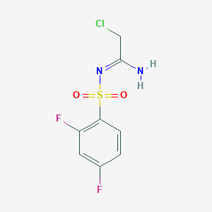 molecular formula C8H7ClF2N2O2S B3040601 N1-(2-chloroethanimidoyl)-2,4-difluorobenzene-1-sulphonamide CAS No. 219619-48-4