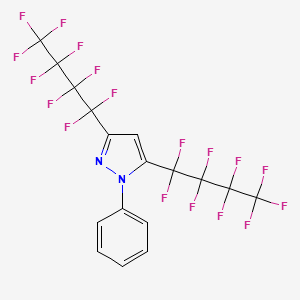 molecular formula C17H6F18N2 B3040697 3,5-Bis(nonafluorobutyl)-1-phenylpyrazole CAS No. 231291-20-6