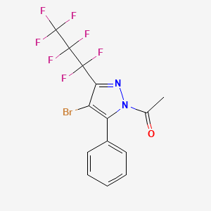 1-Acetyl-4-bromo-3-heptafluoropropyl-5-phenylpyrazole