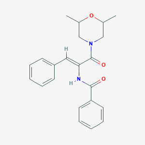 molecular formula C22H24N2O3 B304077 N-{1-[(2,6-dimethyl-4-morpholinyl)carbonyl]-2-phenylvinyl}benzamide 