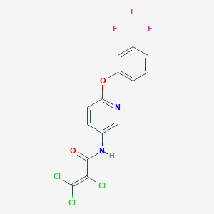 molecular formula C15H8Cl3F3N2O2 B3040824 N1-{6-[3-(trifluoromethyl)phenoxy]-3-pyridyl}-2,3,3-trichloroacrylamide CAS No. 243644-17-9