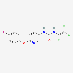 molecular formula C14H9Cl3FN3O2 B3040838 N-[6-(4-fluorophenoxy)-3-pyridyl]-N'-(1,2,2-trichlorovinyl)urea CAS No. 243963-25-9