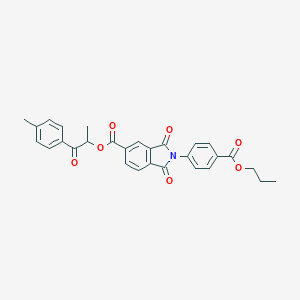 molecular formula C29H25NO7 B304085 1-(4-methylphenyl)-1-oxopropan-2-yl 1,3-dioxo-2-[4-(propoxycarbonyl)phenyl]-2,3-dihydro-1H-isoindole-5-carboxylate 