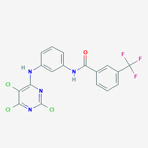 molecular formula C18H10Cl3F3N4O B3040855 N-[3-[(2,5,6-trichloropyrimidin-4-yl)amino]phenyl]-3-(trifluoromethyl)benzamide CAS No. 244278-44-2