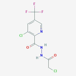 molecular formula C9H6Cl2F3N3O2 B3040876 N'2-(2-chloroacetyl)-3-chloro-5-(trifluoromethyl)pyridine-2-carbohydrazide CAS No. 246862-66-8