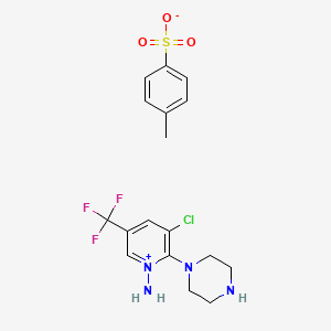 1-Amino-3-chloro-2-piperazino-5-(trifluoromethyl)pyridinium 4-methylbenzene-1-sulphonate