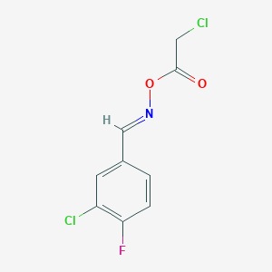molecular formula C9H6Cl2FNO2 B3040920 2-Chloro-4-({[(2-chloroacetyl)oxy]imino}methyl)-1-fluorobenzene CAS No. 253586-38-8