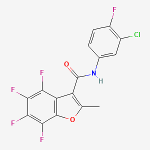 molecular formula C16H7ClF5NO2 B3040954 N3-(3-chloro-4-fluorophenyl)-4,5,6,7-tetrafluoro-2-methylbenzo[b]furan-3-carboxamide CAS No. 256329-61-0