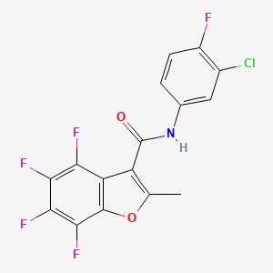 N3-(3-chloro-4-fluorophenyl)-4,5,6,7-tetrafluoro-2-methylbenzo[b]furan-3-carboxamide