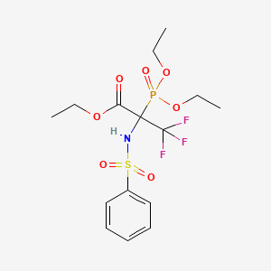Ethyl 2-(diethoxyphosphoryl)-3,3,3-trifluoro-2-[(phenylsulphonyl)amino]propanoate