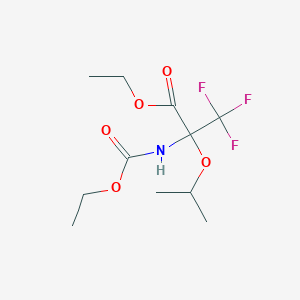 molecular formula C11H18F3NO5 B3040961 Ethyl 2-[(ethoxycarbonyl)amino]-3,3,3-trifluoro-2-isopropoxypropanoate CAS No. 256332-88-4