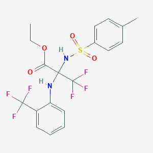 Ethyl 3,3,3-trifluoro-2-([(4-methylphenyl)sulfonyl]amino)-2-[2-(trifluoromethyl)anilino]propanoate