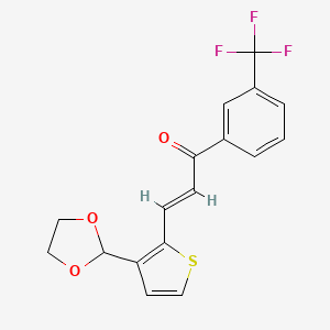 3-[3-(1,3-Dioxolan-2-yl)-2-thienyl)-1-[3-(trifluoromethyl)phenyl]prop-2-en-1-one