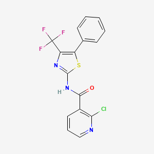 molecular formula C16H9ClF3N3OS B3040973 N3-[5-phenyl-4-(trifluoromethyl)-1,3-thiazol-2-yl]-2-chloronicotinamide CAS No. 256414-68-3