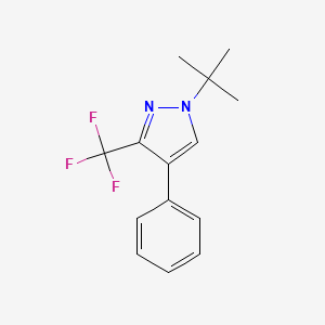 molecular formula C14H15F3N2 B3040975 1-(tert-Butyl)-4-phenyl-3-(trifluoromethyl)-1H-pyrazole CAS No. 256414-73-0